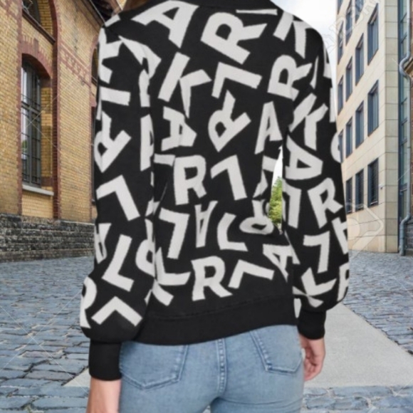 Karl Lagerfield Black and White Sweater - Picture 2 of 4